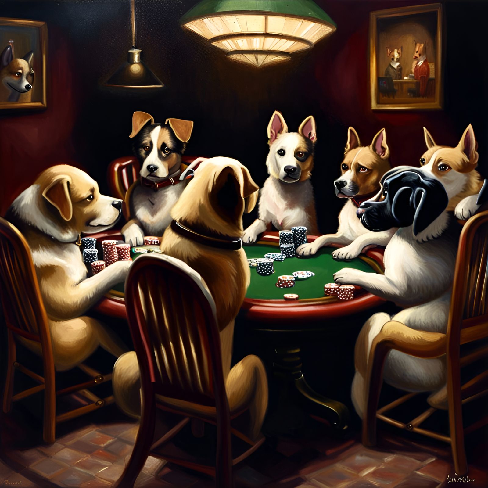 Dogs playing poker 🃏