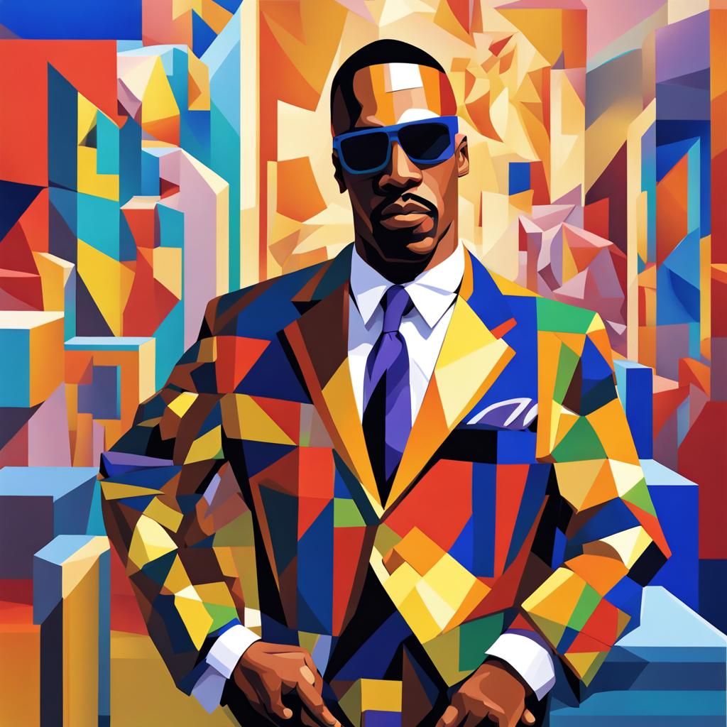 MC Hammer at Walmart: Cubist Art Deco Painting
