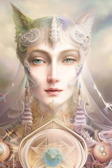 Stained Glass Meditation: Hyperrealistic Digital Landscape