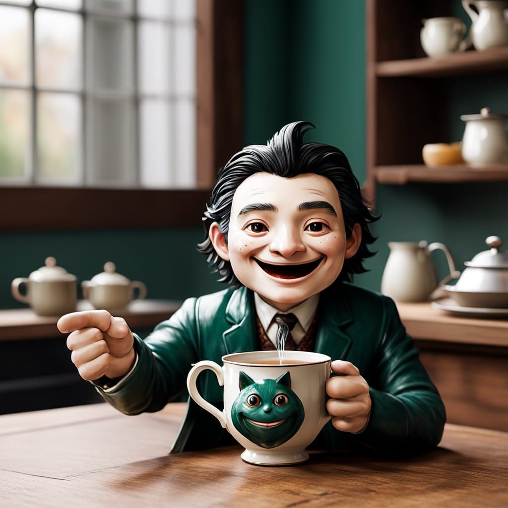 Friendly Teapot and Cup in Animated Style