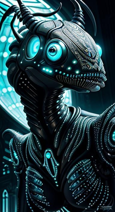 Peaky Blinders Beetle Woman in Giger Style