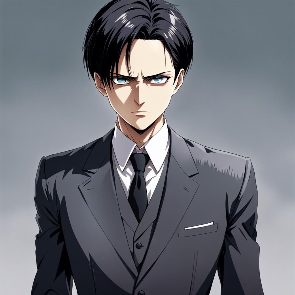 Levi Ackerman in Anime Style Suit