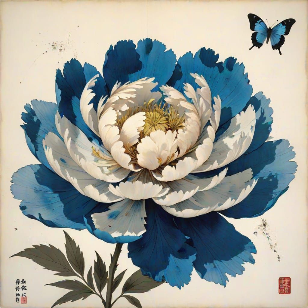 Gyotaku Peony