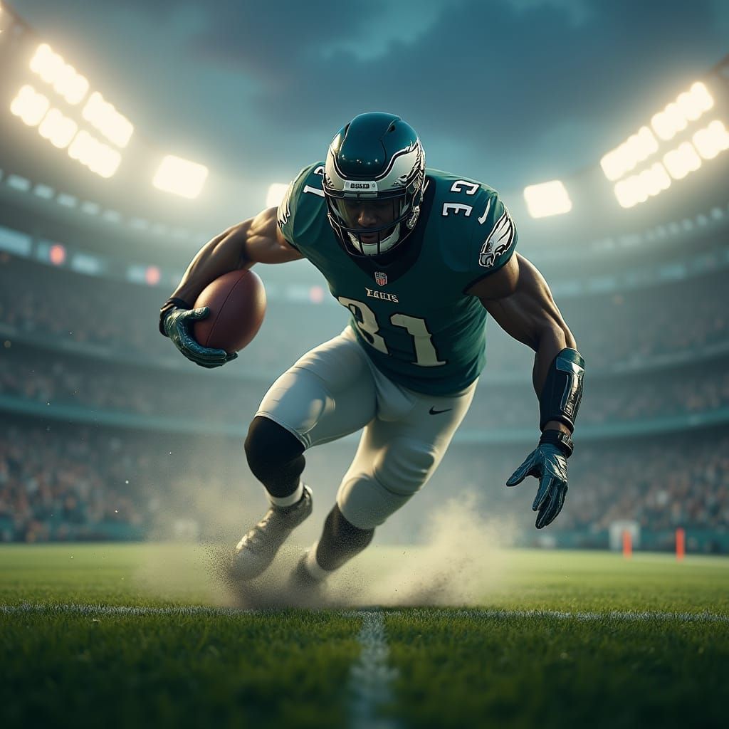 Midnight Green Hero Soars on Stadium Field