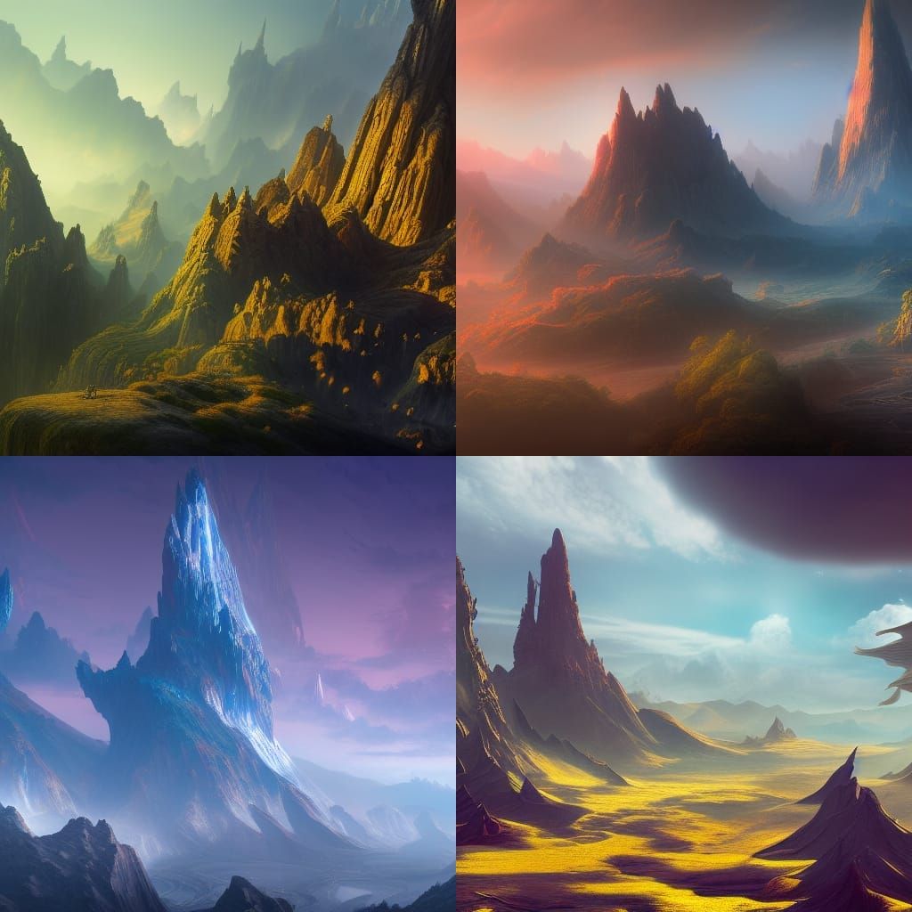 Fantastical Sky Scene in Matte Painting Style