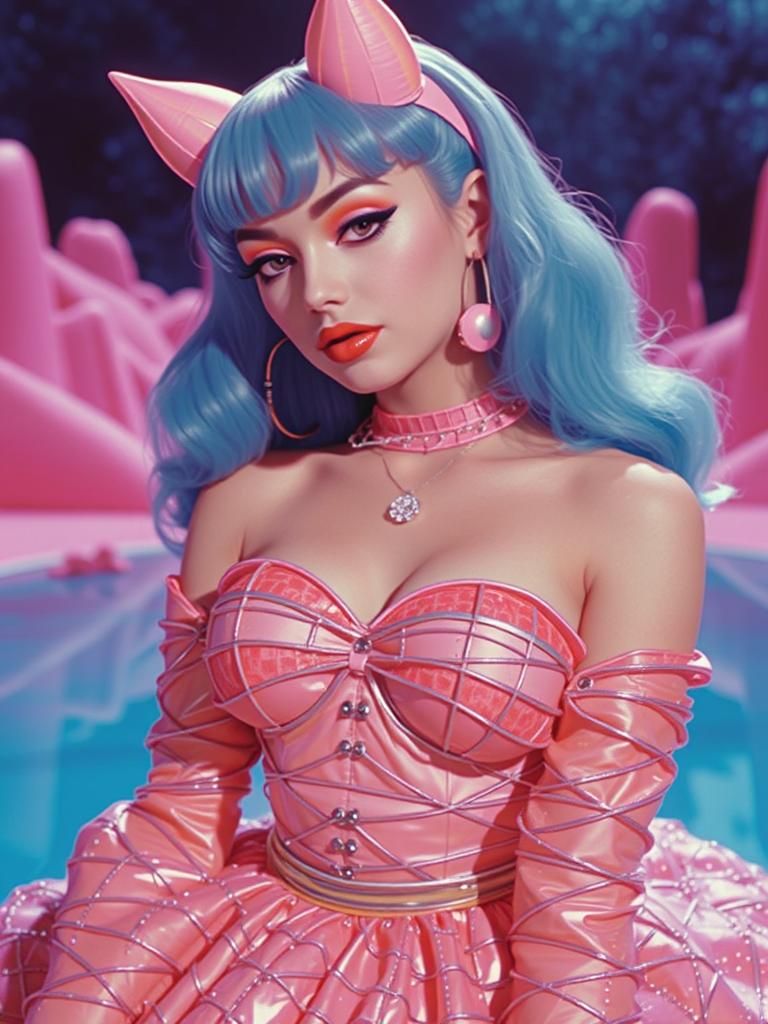 Iridescent Discoball Dwelling in Retrofuturistic Style