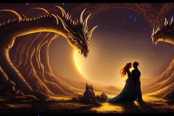 Married Couple's Moonlit Dance in Dragon's Cave