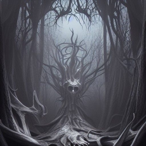 Spooky Weird Creature in Edward Gorey Style