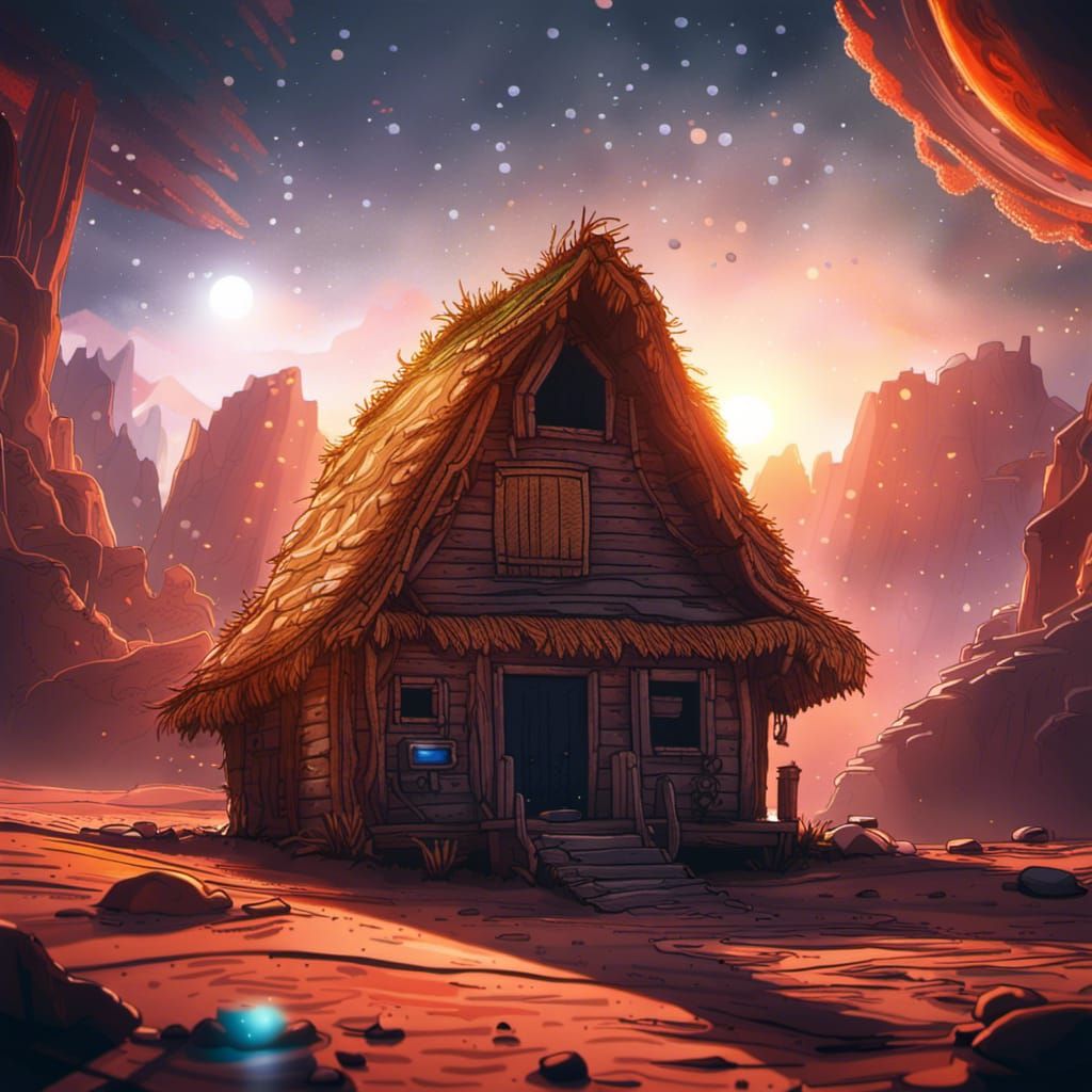 Pixel Art Hut in Space: Athlete Sun