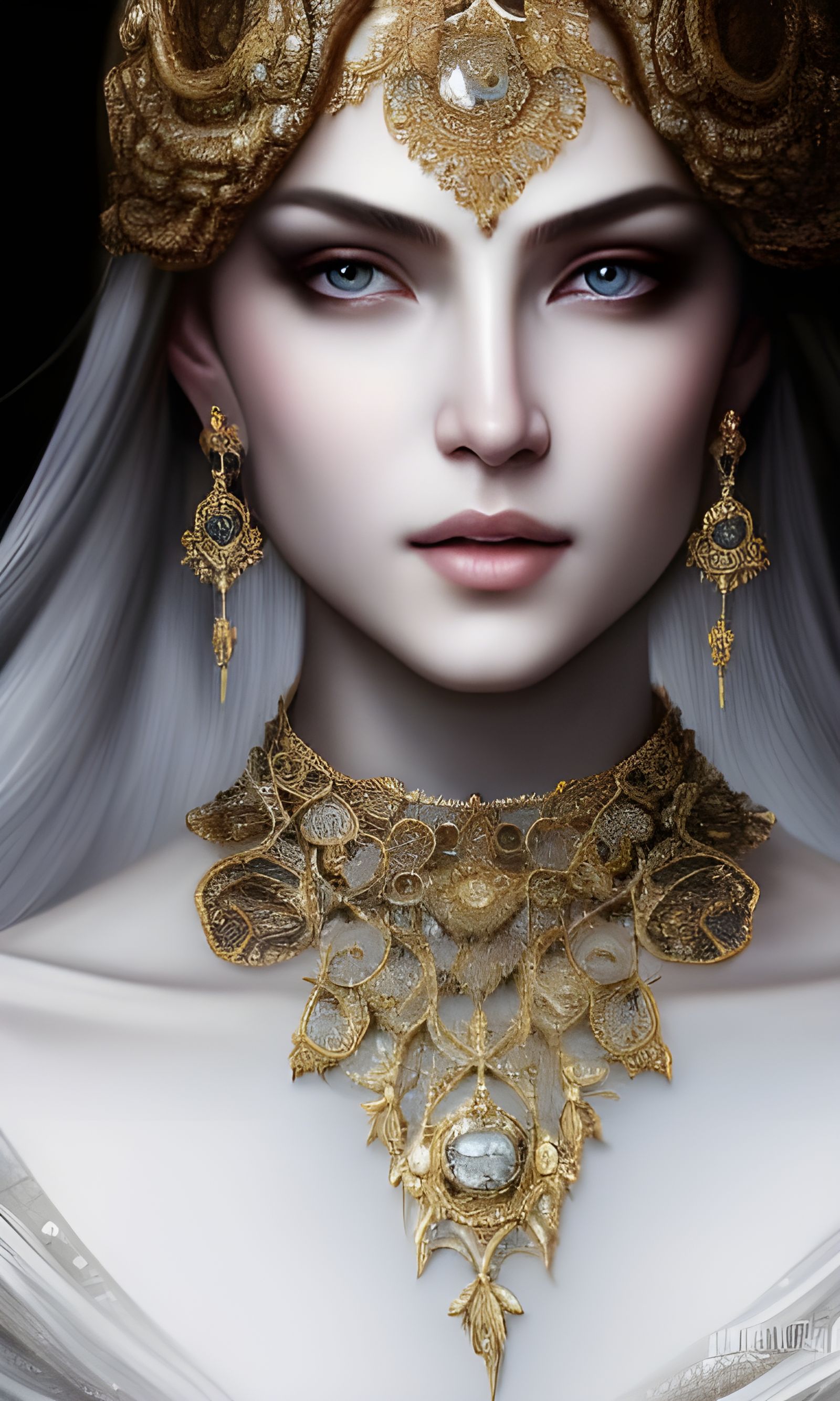Celtic Beauty in Gold and Topaz Armor