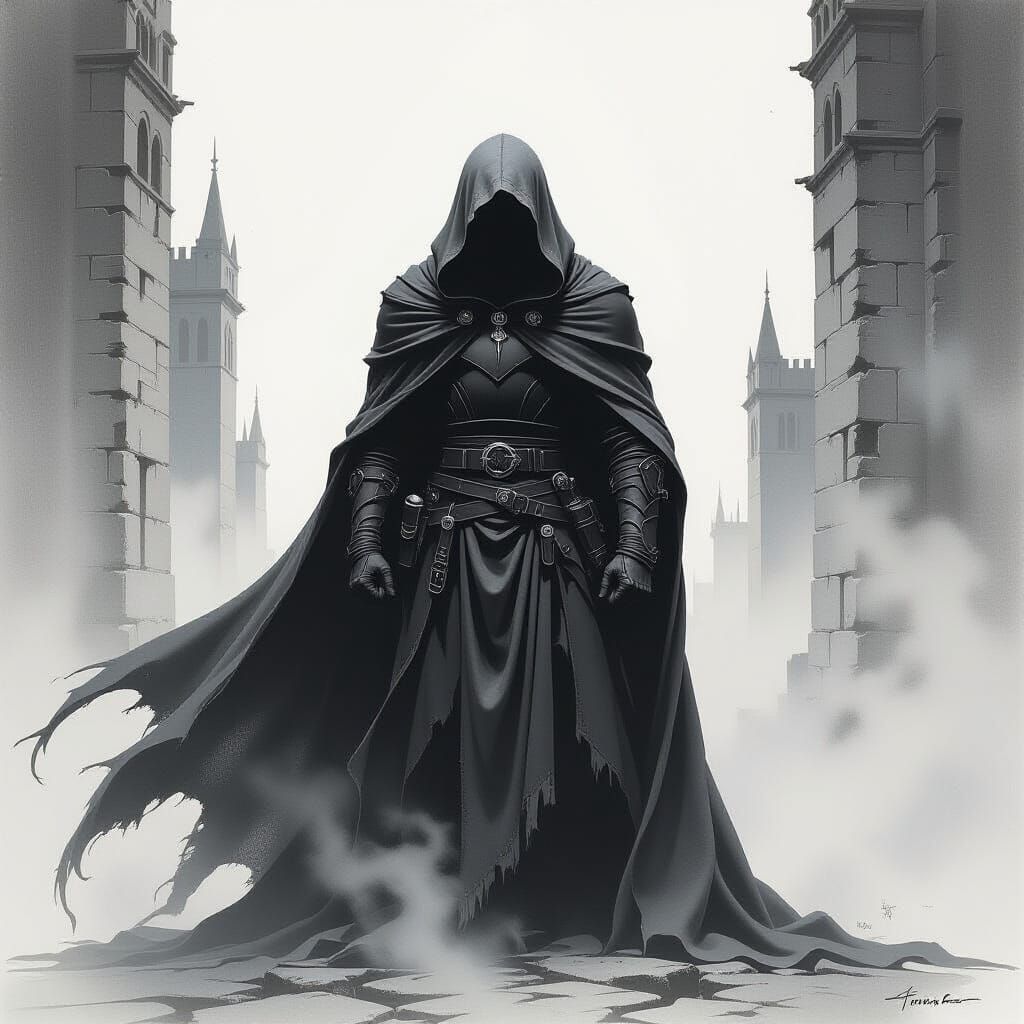 Dark Medieval Figure Driven by Righteous Rage