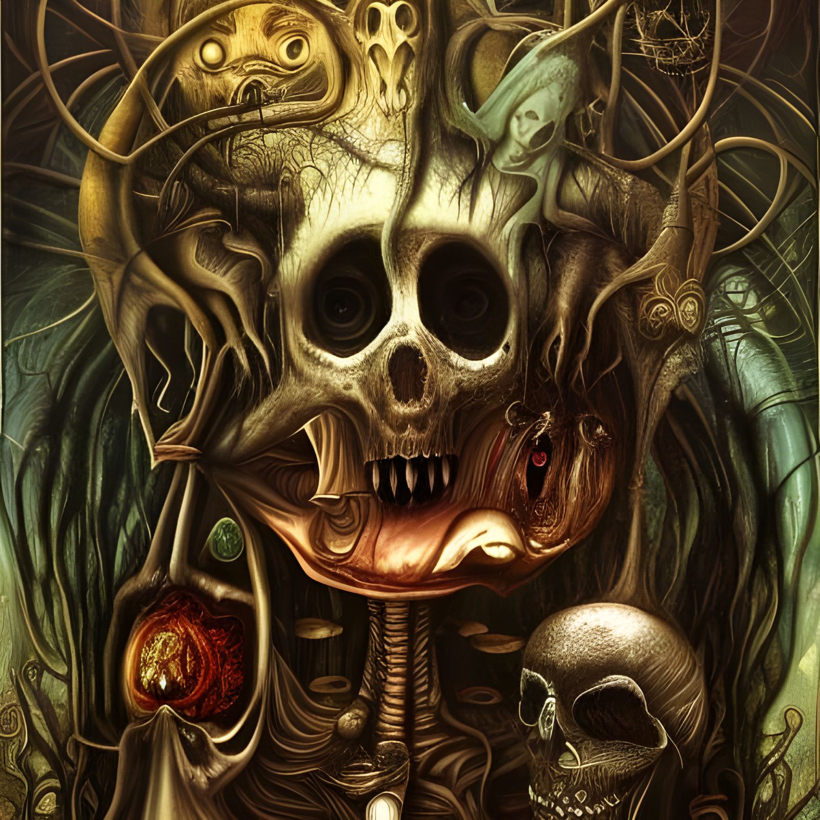 Surreal Death Portrait in Gothic Fantasy Style