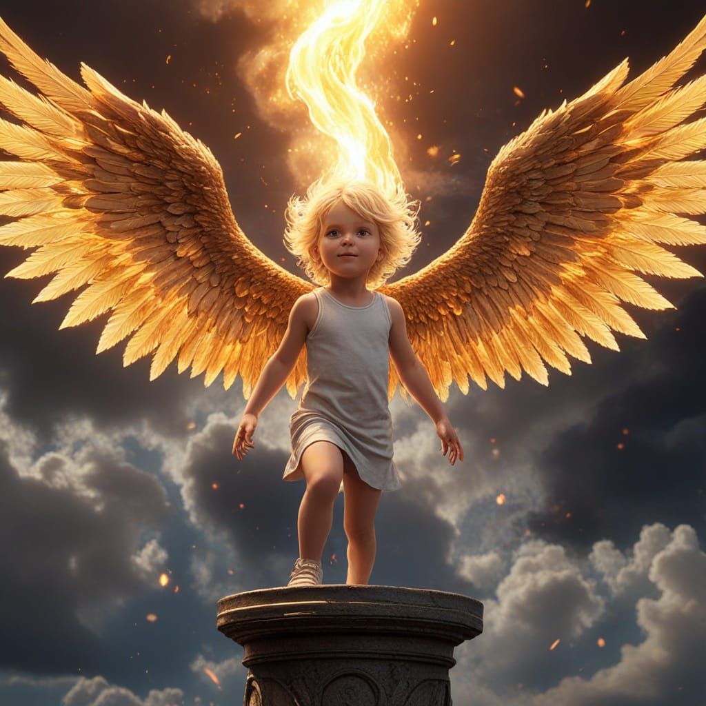 Fiery Angel Ascends to Heaven: Volumetric Lighting