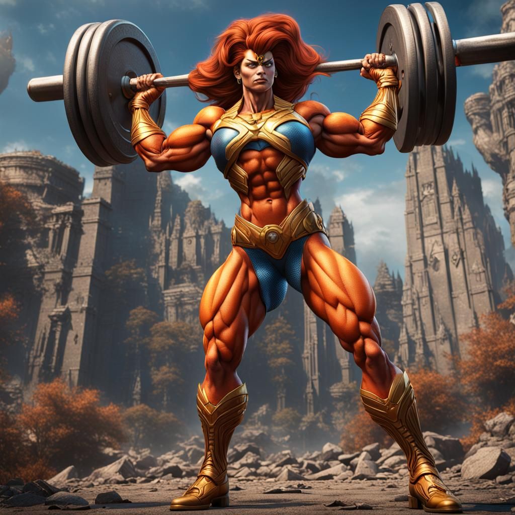 Giganta as Muscular Bodybuilder, Fantasy Concept Art