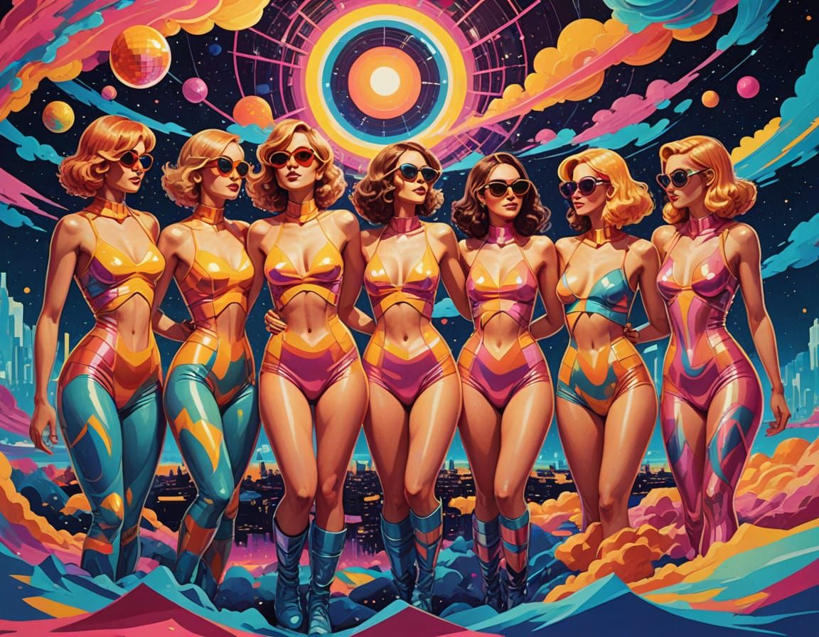 Funky Girl in a Retro-Futuristic World