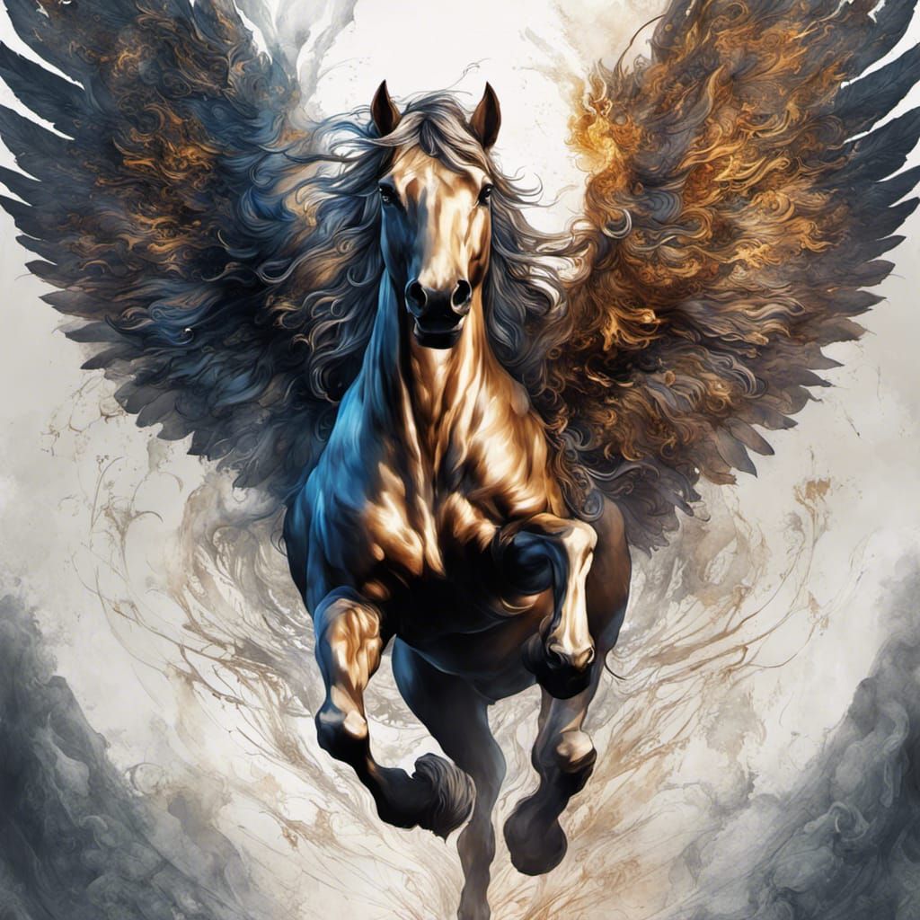 Majestic Pegasus with Greek Aura in 8K