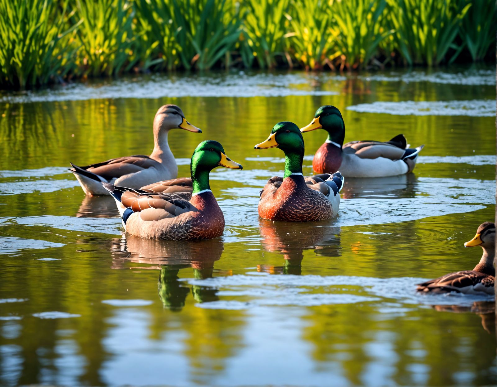 Ducks Thriving in Harmony with Nature
