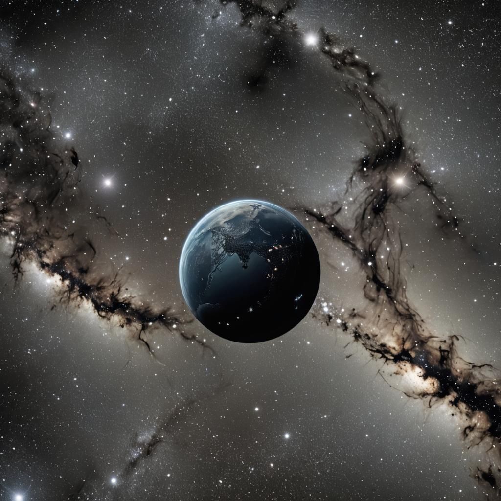 Lonely Black Planet in Deep Space