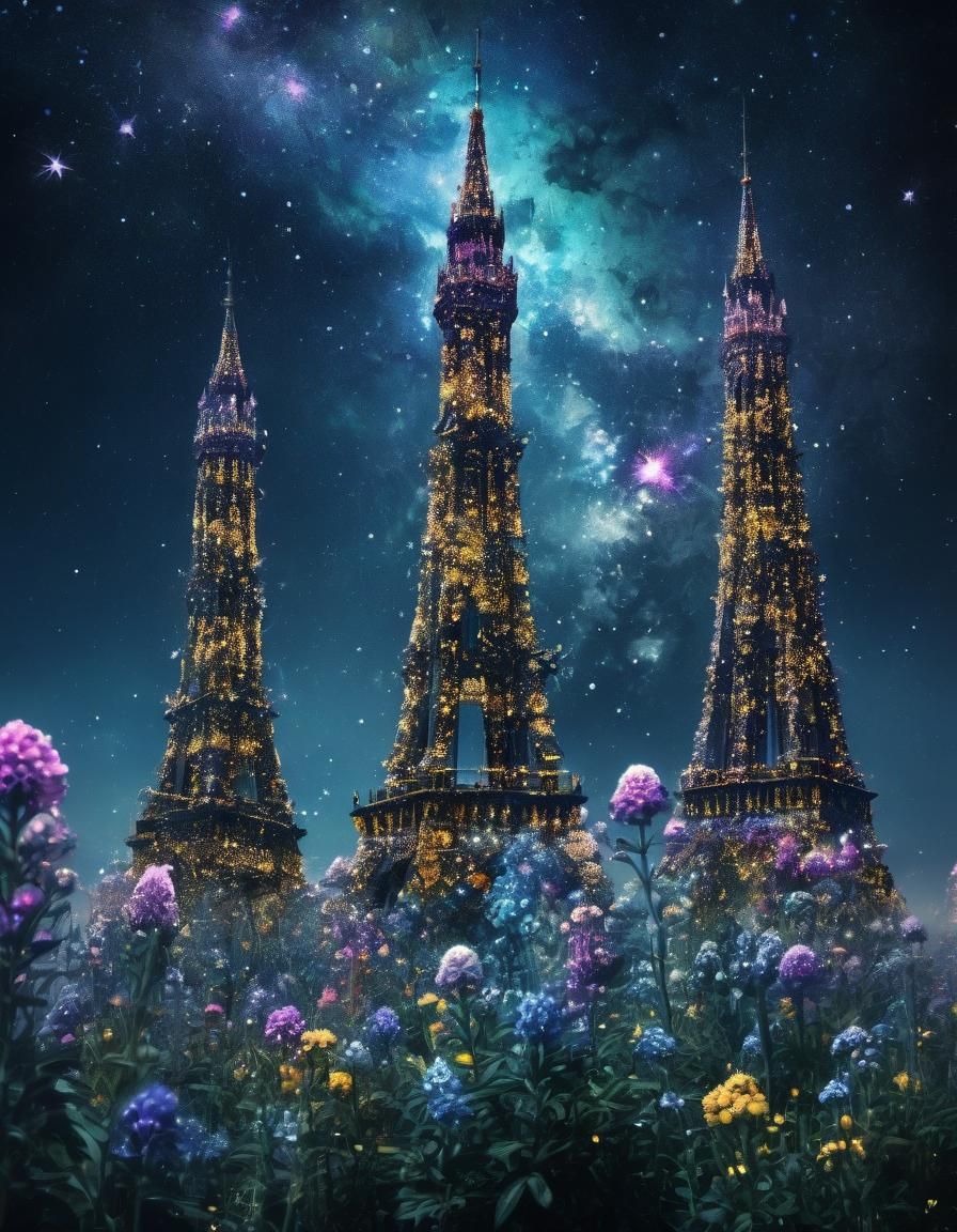 Lupin Flower Towers Reach into Space as Diamond Painting