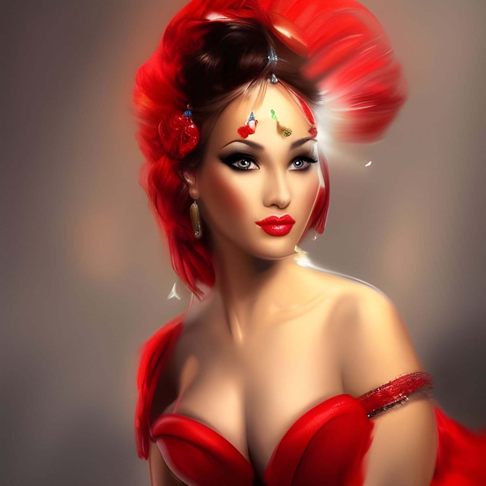 Arabian Burlesque Dancer Portrait in Hyperdetailed Style
