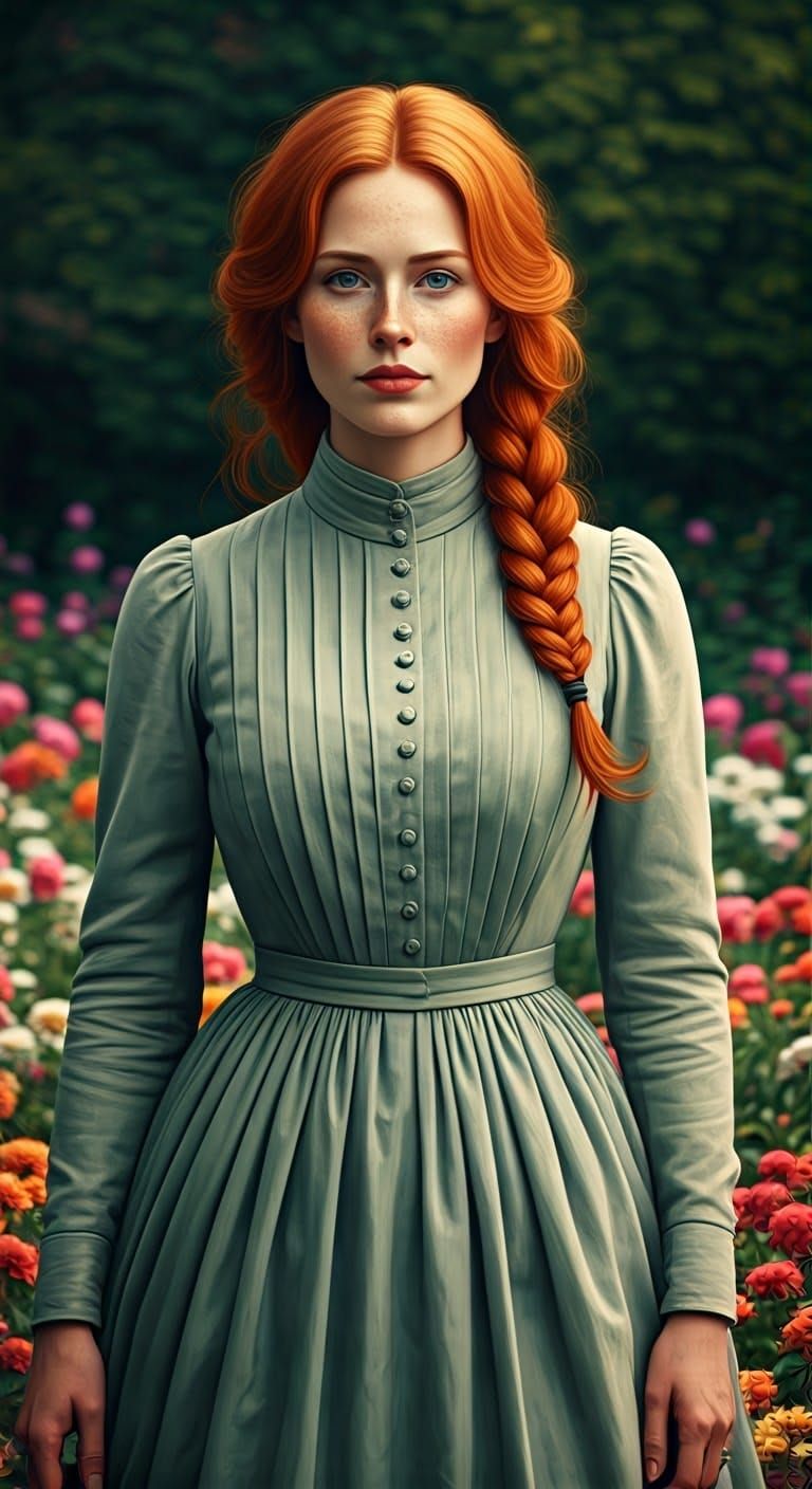 Ethereal Victorian Beauty in a Whimsical Garden