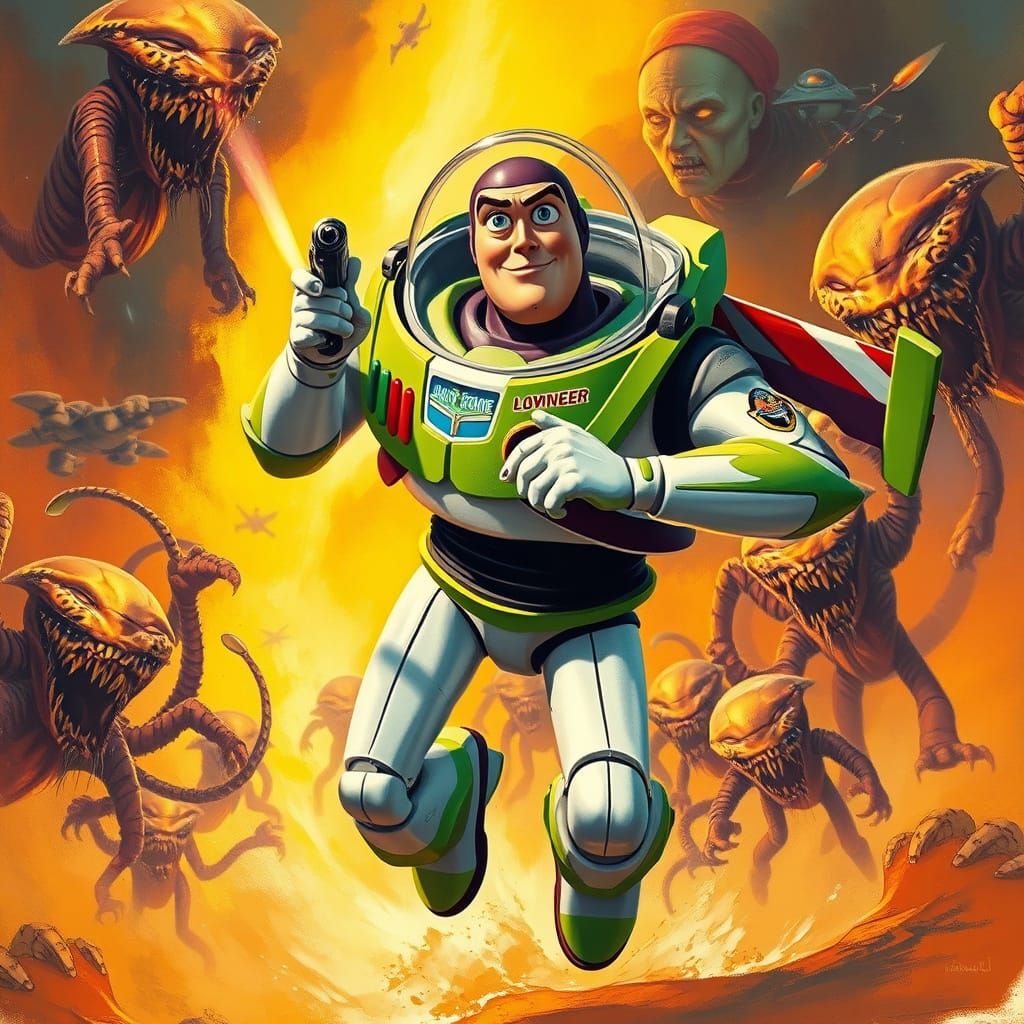 Classic Space Ranger Battles Alien Horde in Vibrant Retro-Fu...