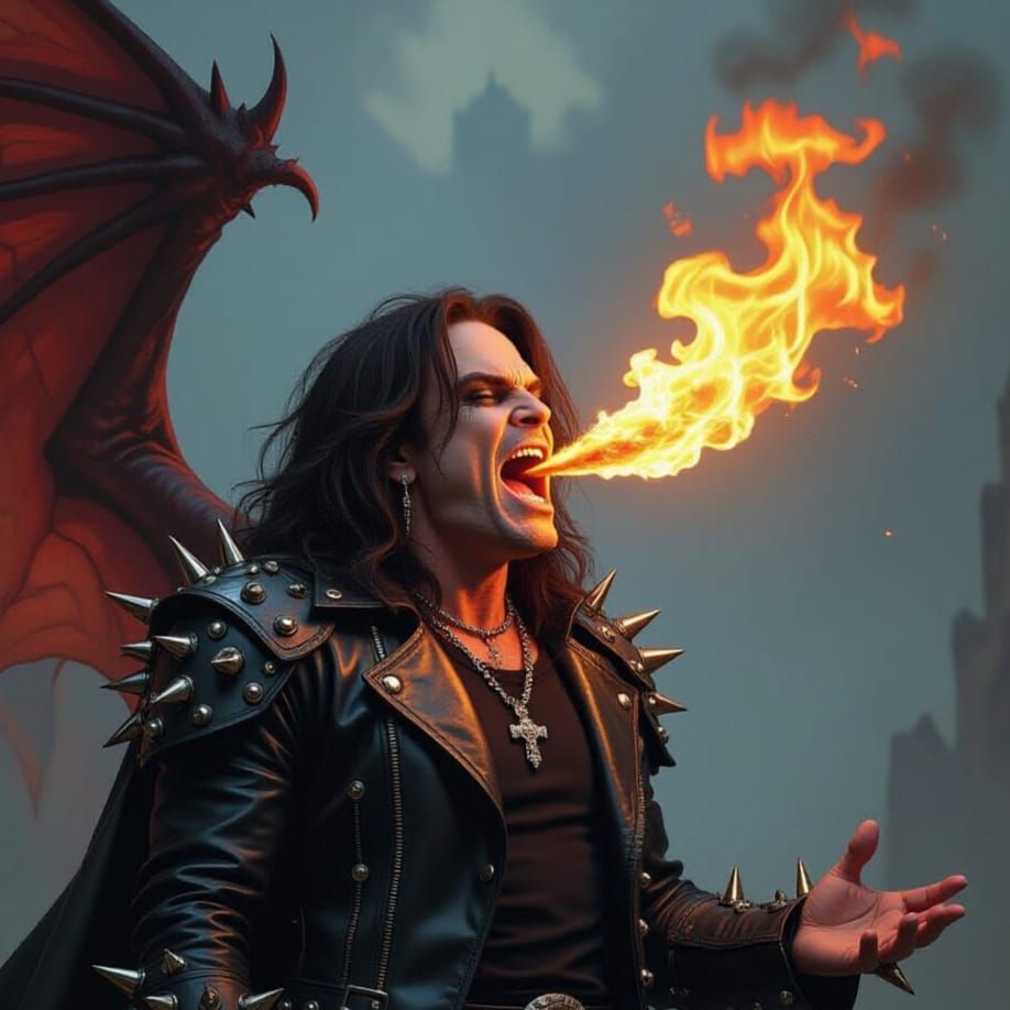 Ozzy Osbourne as a Fearsome Dragon