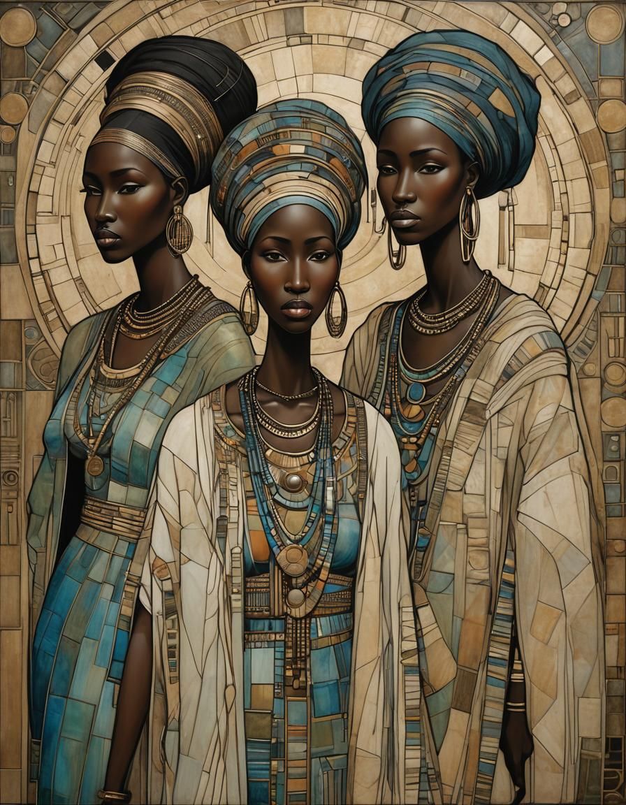 African Woman in Glasgow Style Art