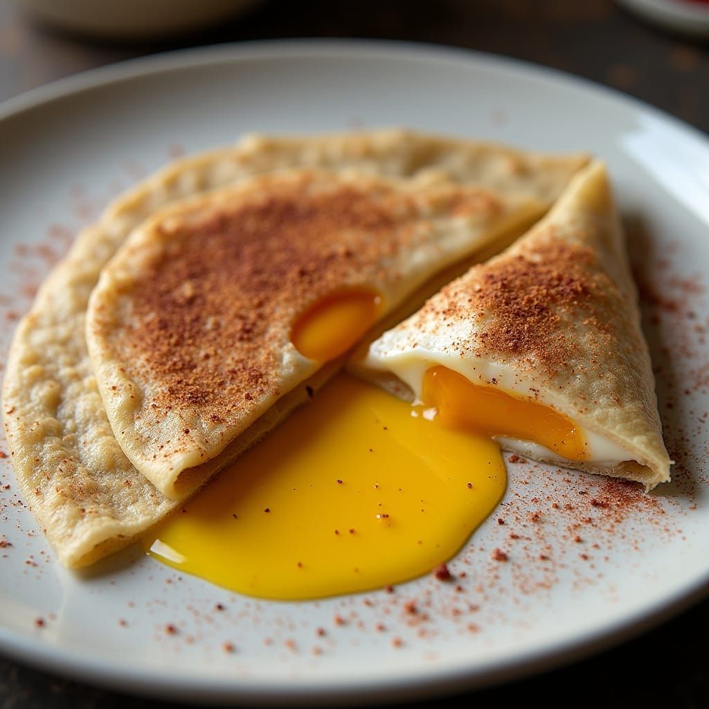 Sourdough Crepe with Egg Yolk and Zaatar