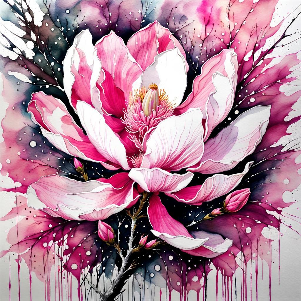 Mystical Magnolia Bloom in Luminous Pink