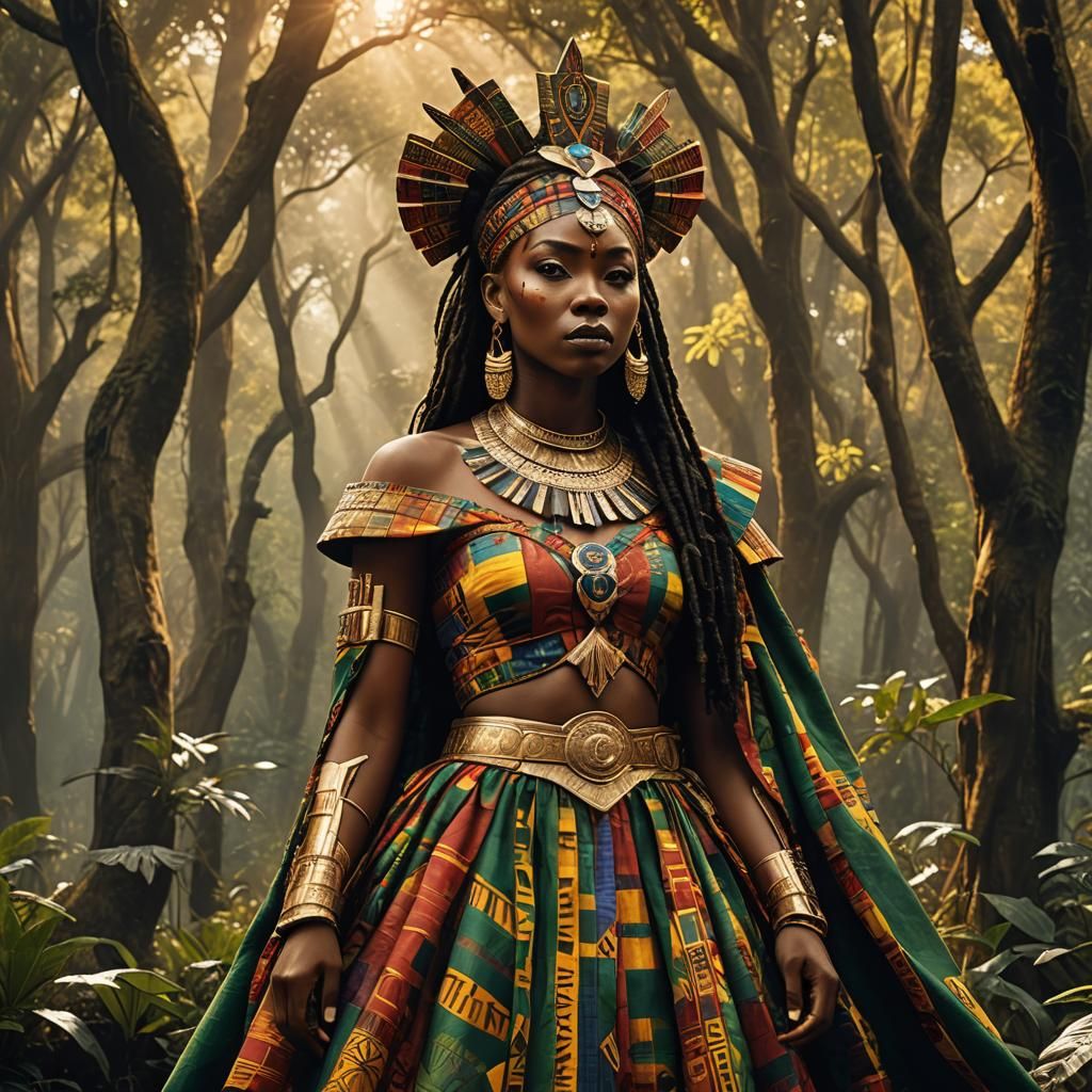 Princess Nandi in Enchanted Forest: African Fantasy Art