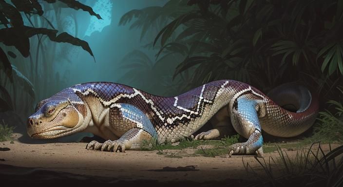 Muscular Python Lounging, Boris Vallejo Style