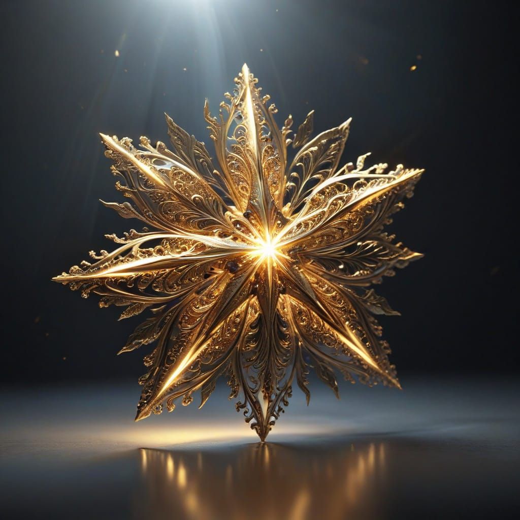 Fancy golden shining star