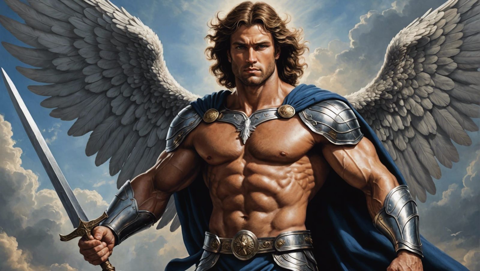 Photorealistic Archangel Michael: Muscular Hero