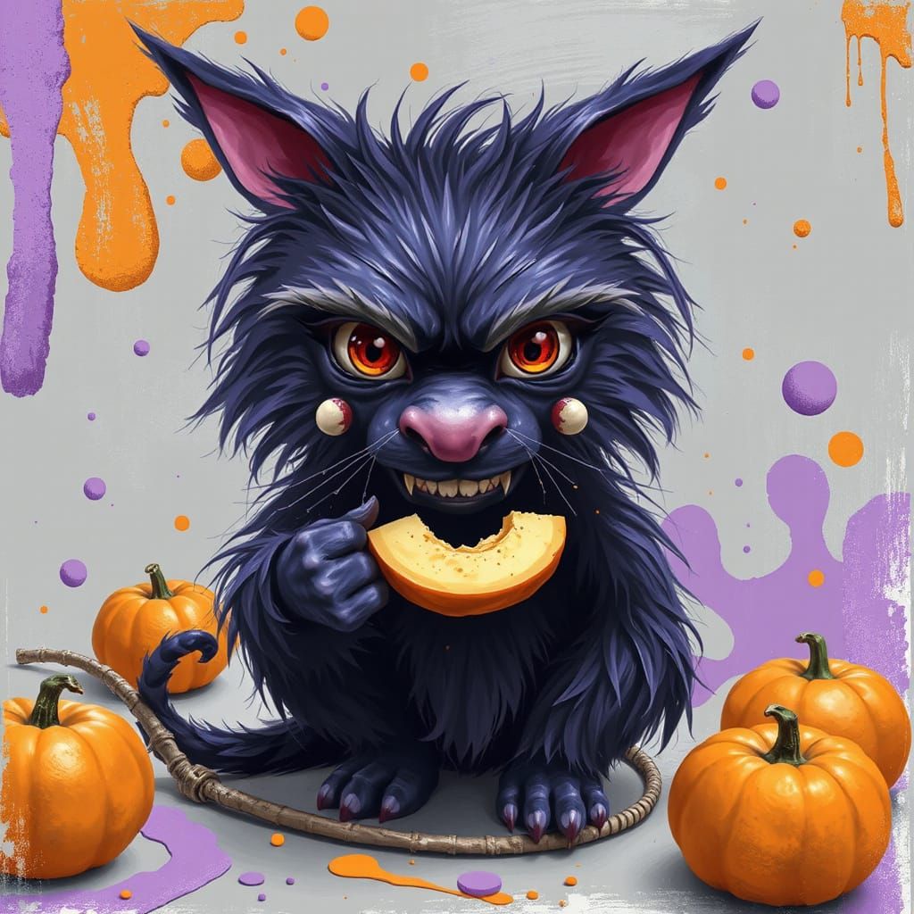 purple monster orange eater