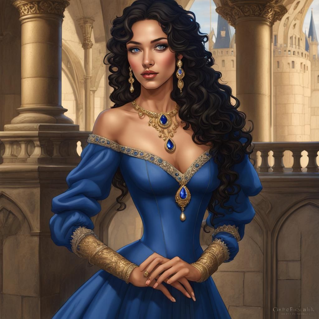 Regal Woman in Castle: Fantasy Concept Art
