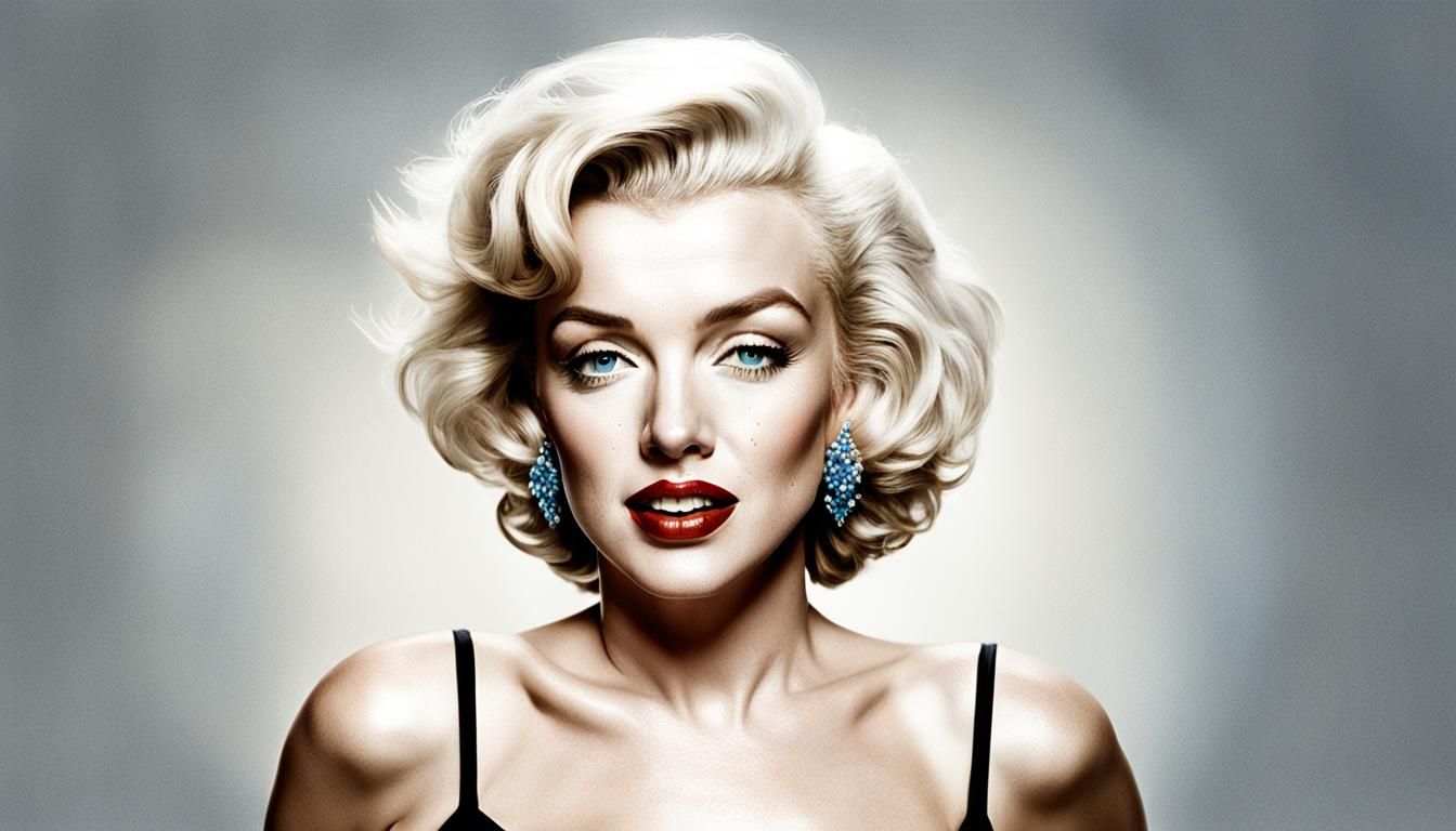 Marilyn Monroe Bikini Portrait in Watercolor Style