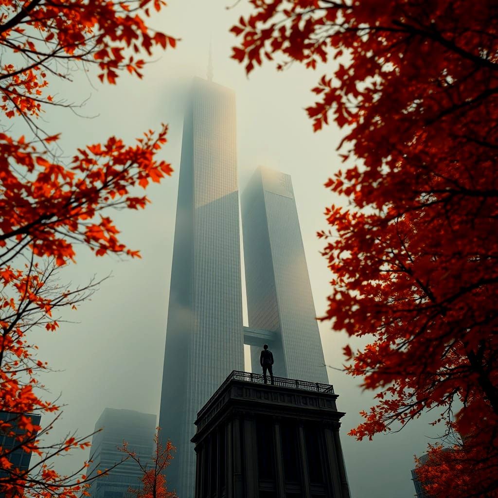 Autumn Morning View from the Twin Towers