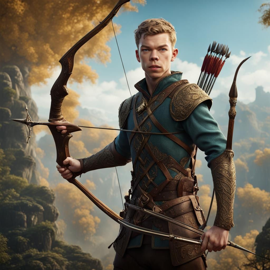 Young Archer Prince in Detailed Matte Painting