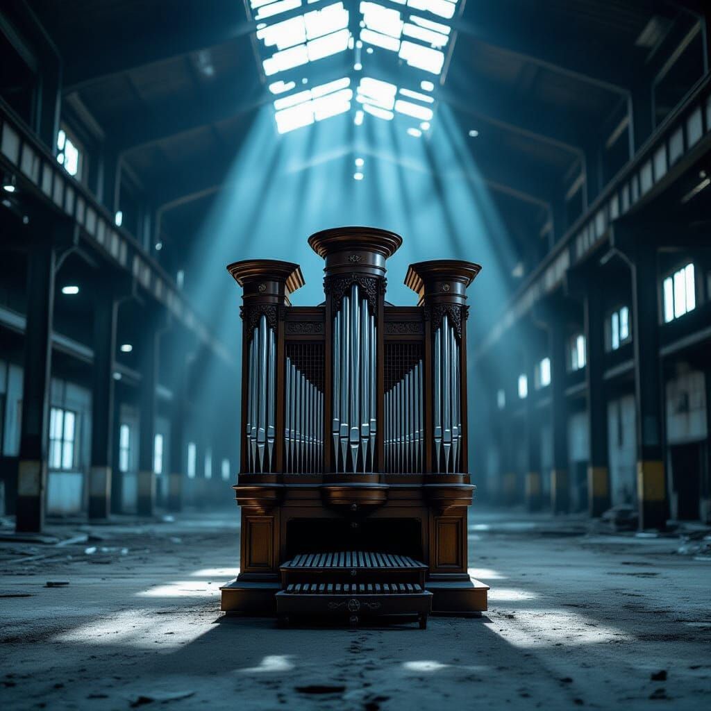 Abandoned Pipe Organ in Industrial Warehouse, Urban Explorat...