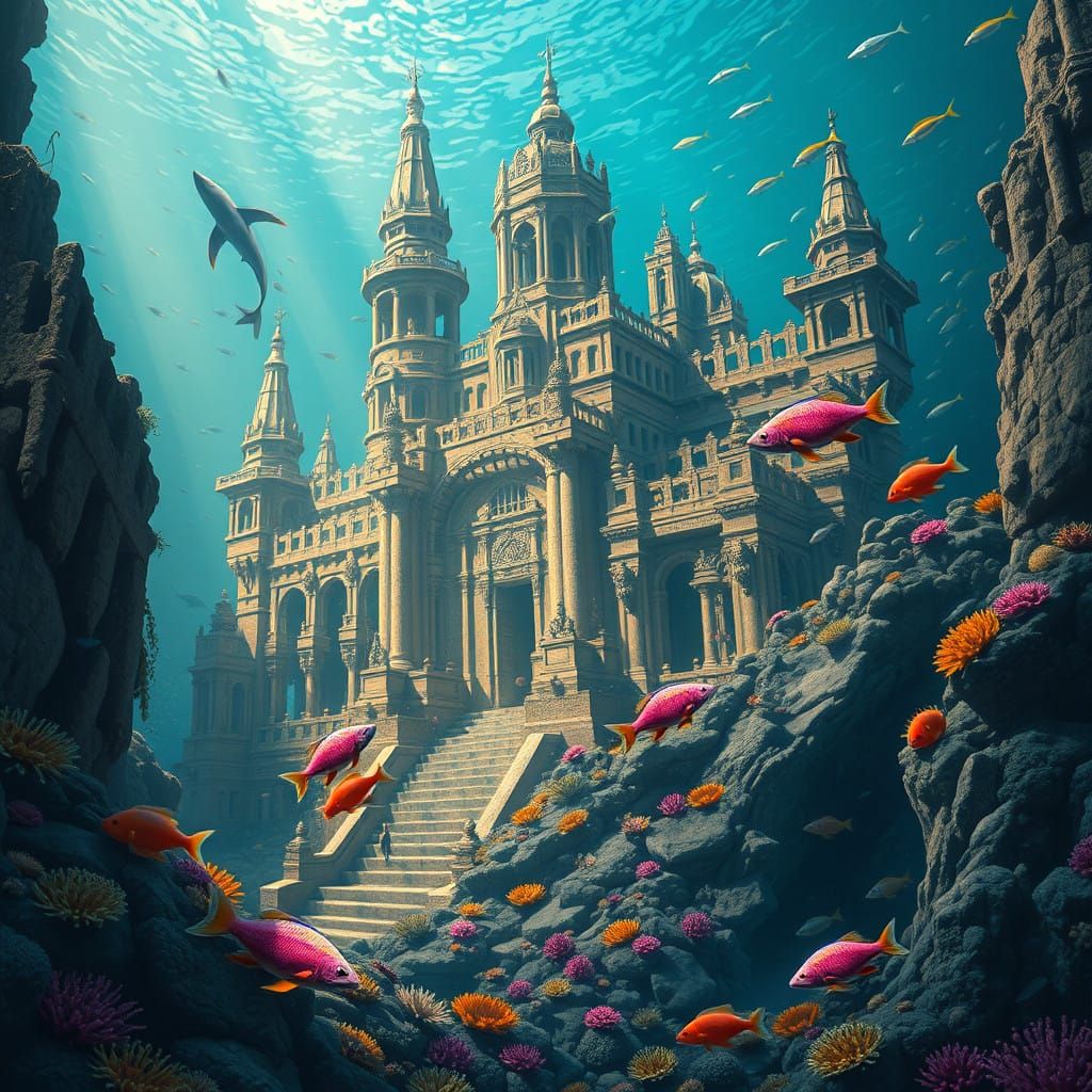 Ancient Oceanic Metropolis Unveiled in Vibrant Splendor