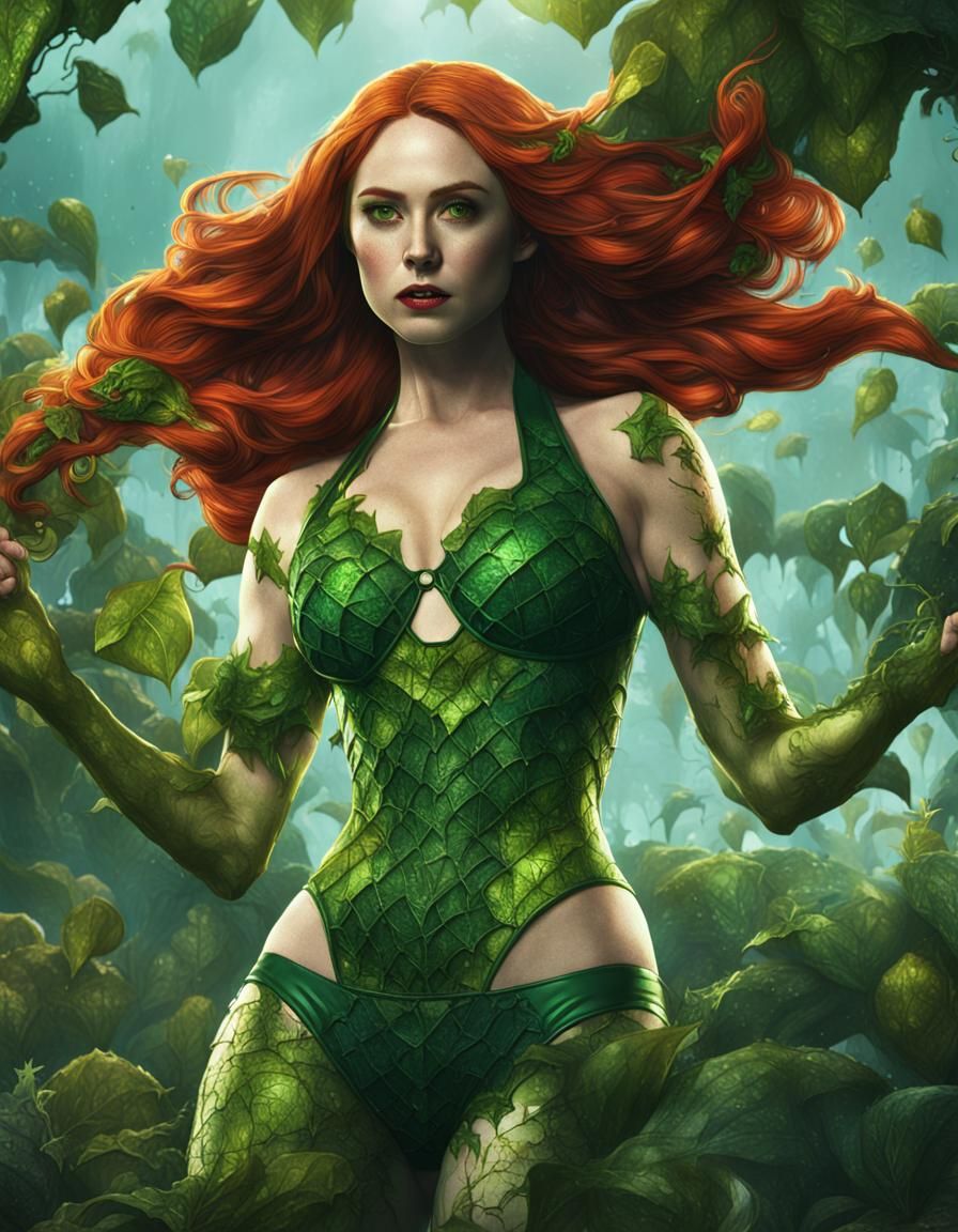 Karen Gillan as Poison Ivy: Detailed Matte Painting