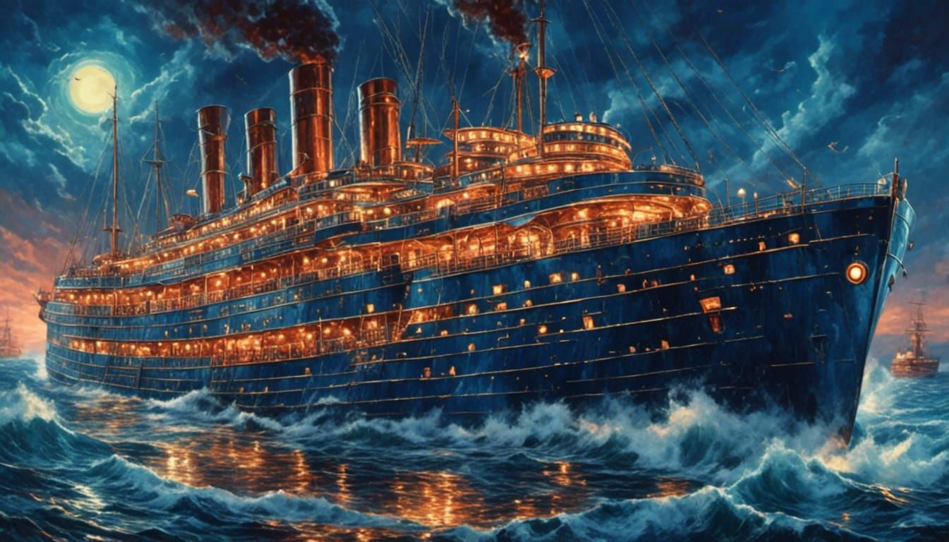 Giant Ocean Liner with Lovecraftian Horrors