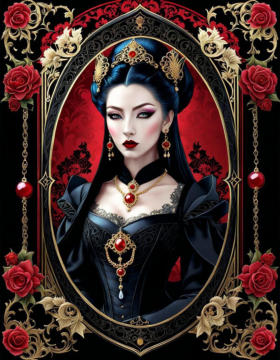 Gothic Empress Tarot Card Digital Painting