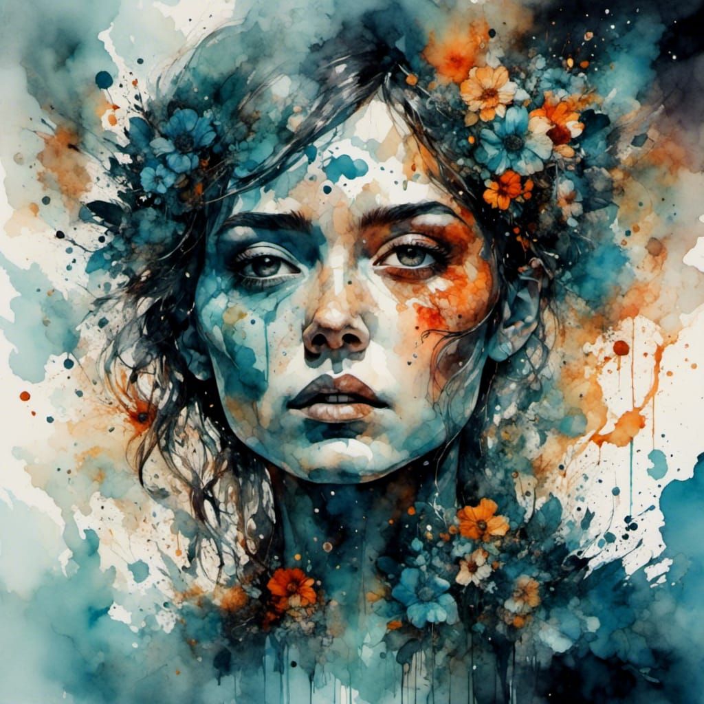 Contrasting Emotions in Digital Portrait