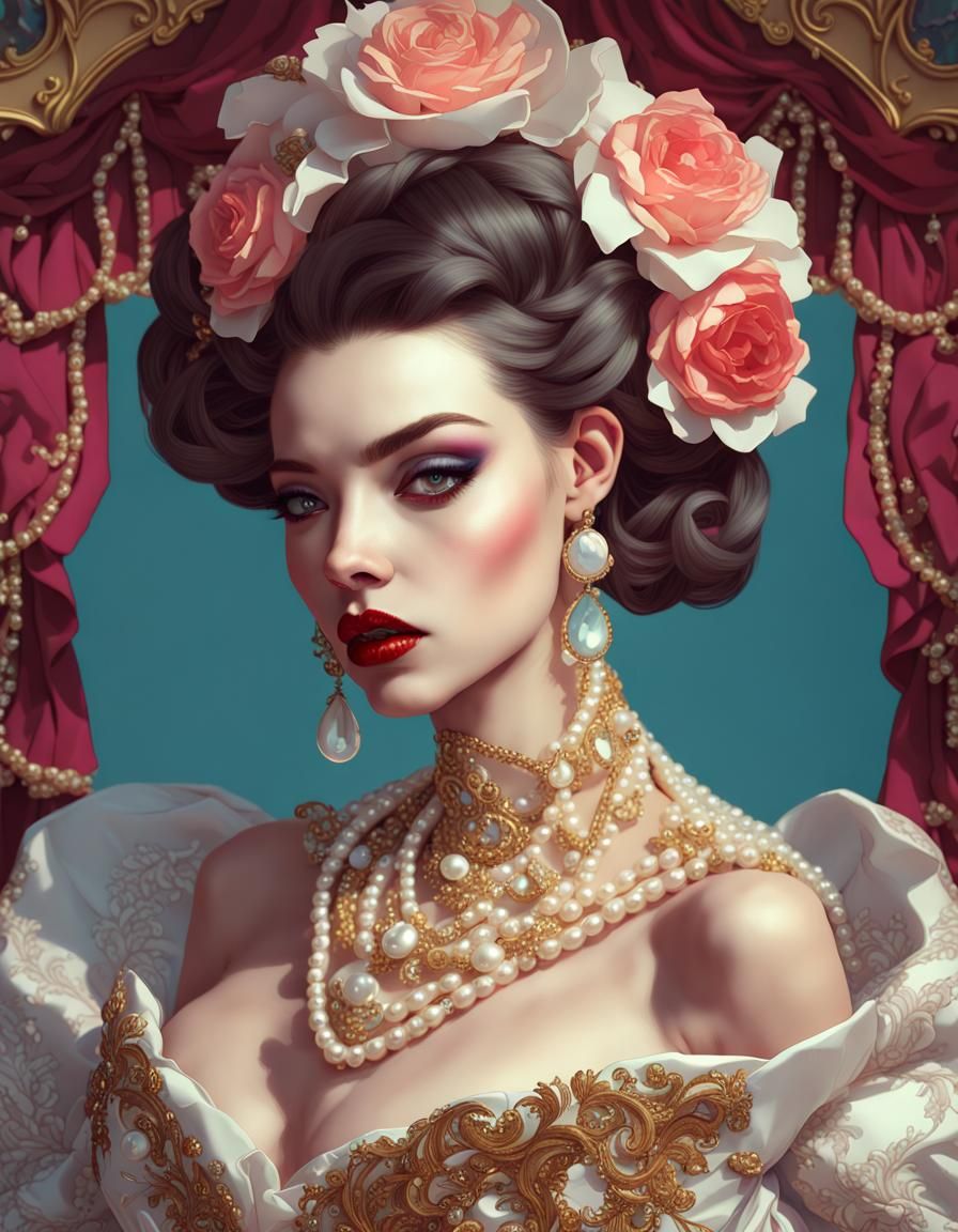 Baroque Vampire in Opulent Pop Art Style