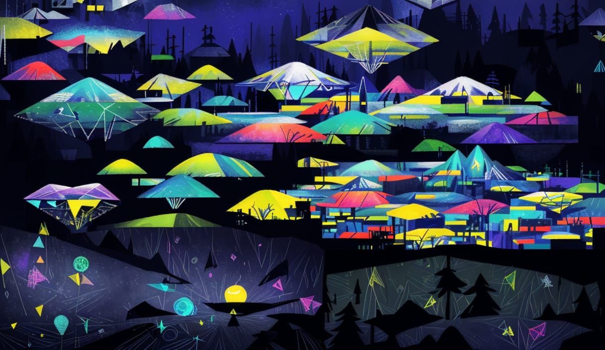 Abstract Winter Forest with Graphic Score Elements