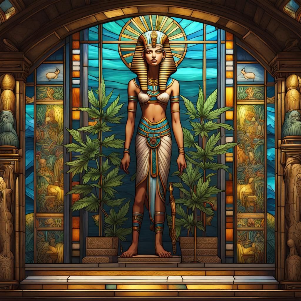 Ancient Egypt glass painting