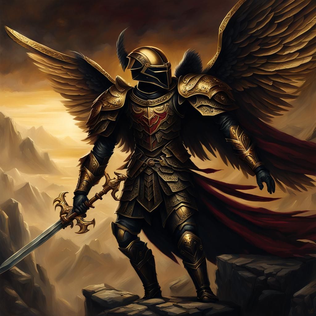 Dramatic Black Angel Practice in Dark Fantasy Art