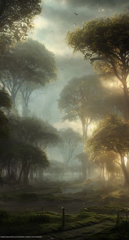 Ethereal Elven City in a Fantasy Style